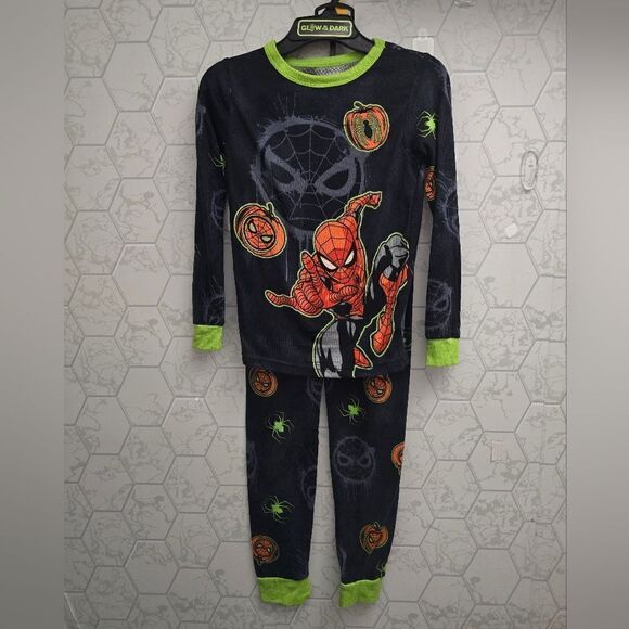 Spider-man Boy's Superhero Halloween Spidey Jack-O-Lanterns Halloween Pajama Set - Picture 1 of 5